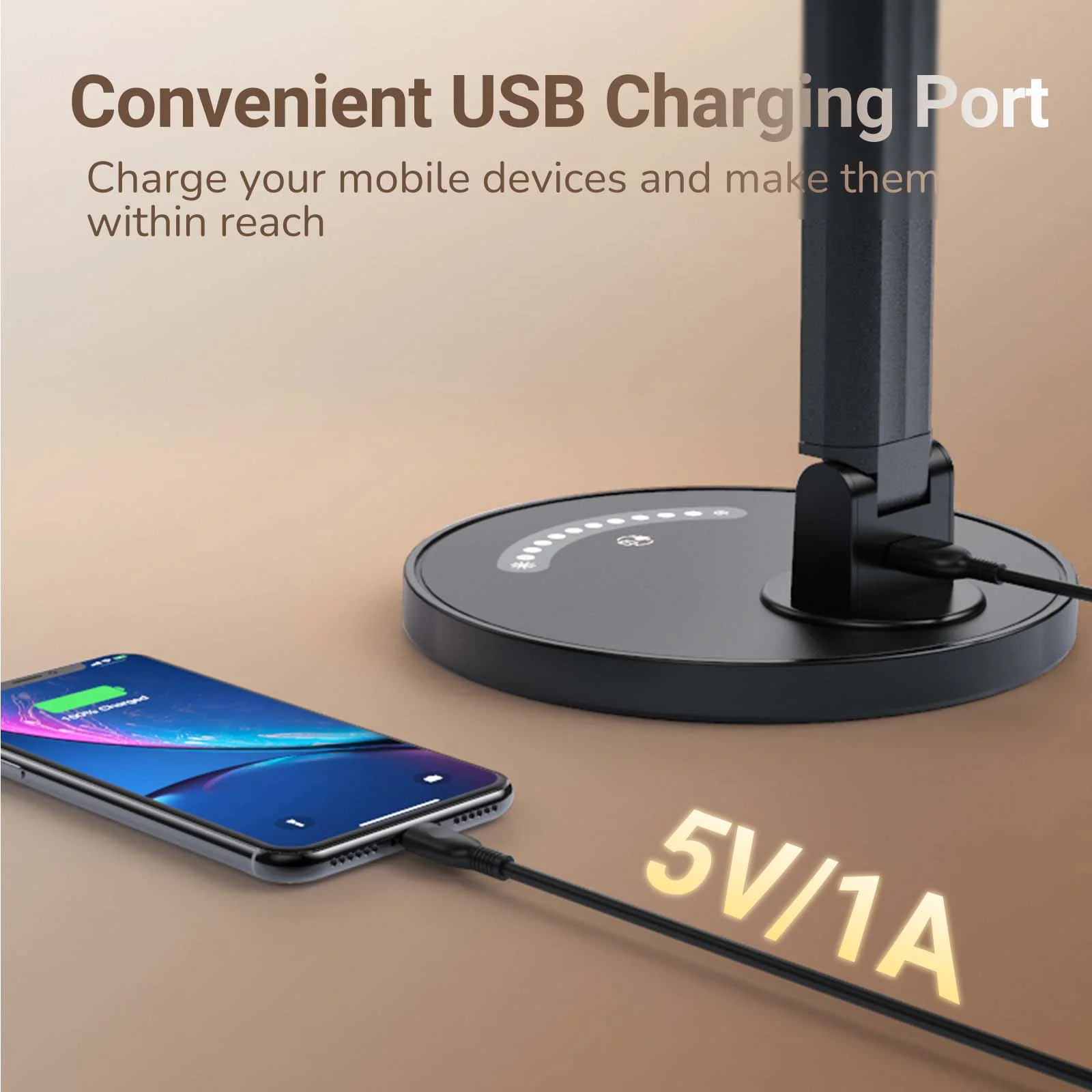 TaoTronics TT-DL13 LED Desk Lamp Office Table 35-Modes Lamps with Stable USB Charging Port & Touch Control - Image 4