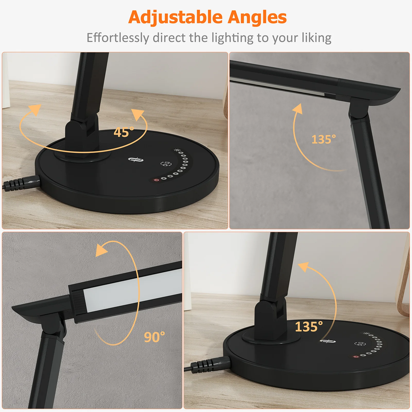 TaoTronics TT-DL13 LED Desk Lamp Office Table 35-Modes Lamps with Stable USB Charging Port & Touch Control - Image 6