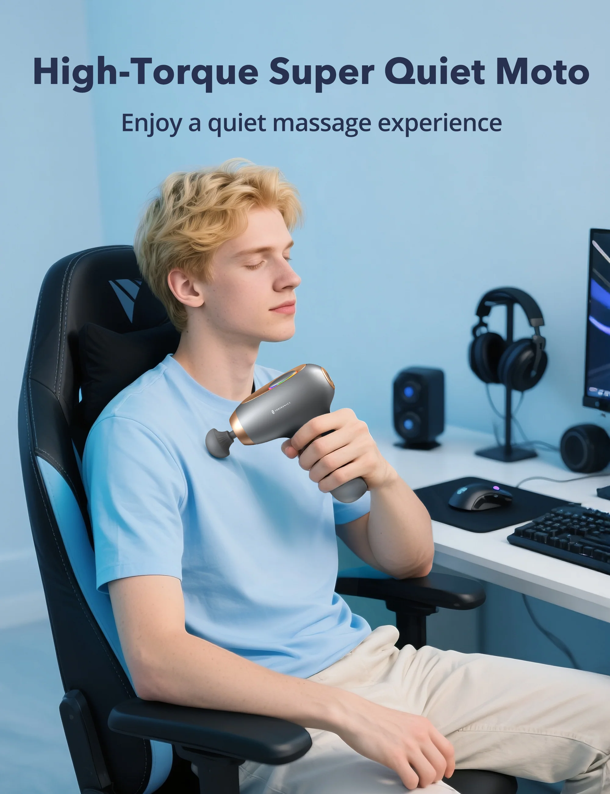 TaoTronics TT-PCA006 Massage Gun, Ergonomic Self-Care Mini Relax Massage Gun - Image 12
