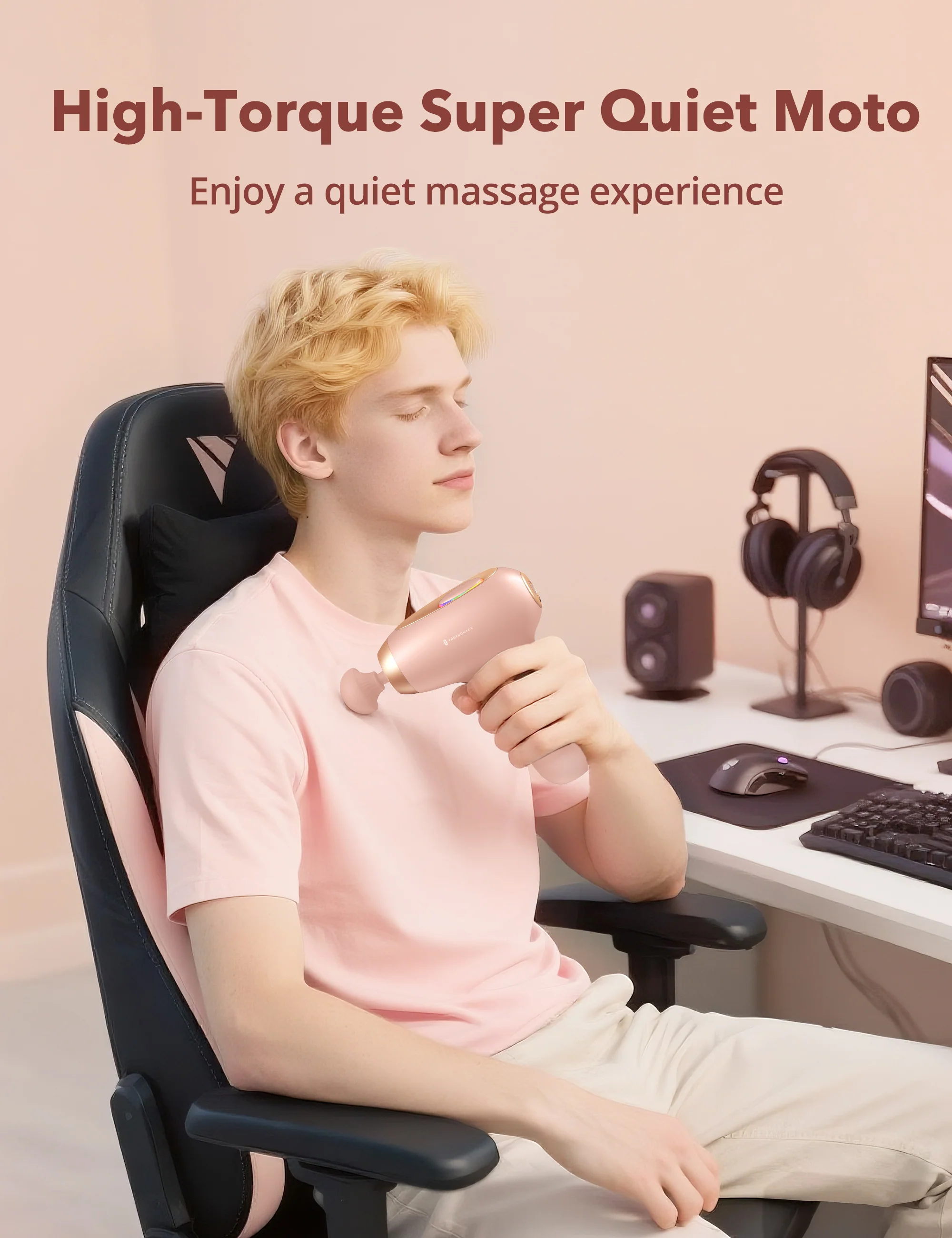 TaoTronics TT-PCA006 Massage Gun, Ergonomic Self-Care Mini Relax Massage Gun - Image 7