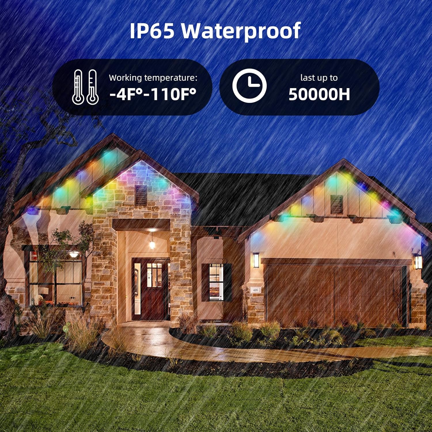 TaoTronics NB-OL012 RGBIC Smart Permanent Outdoor Flood Lights 50ft - Image 8