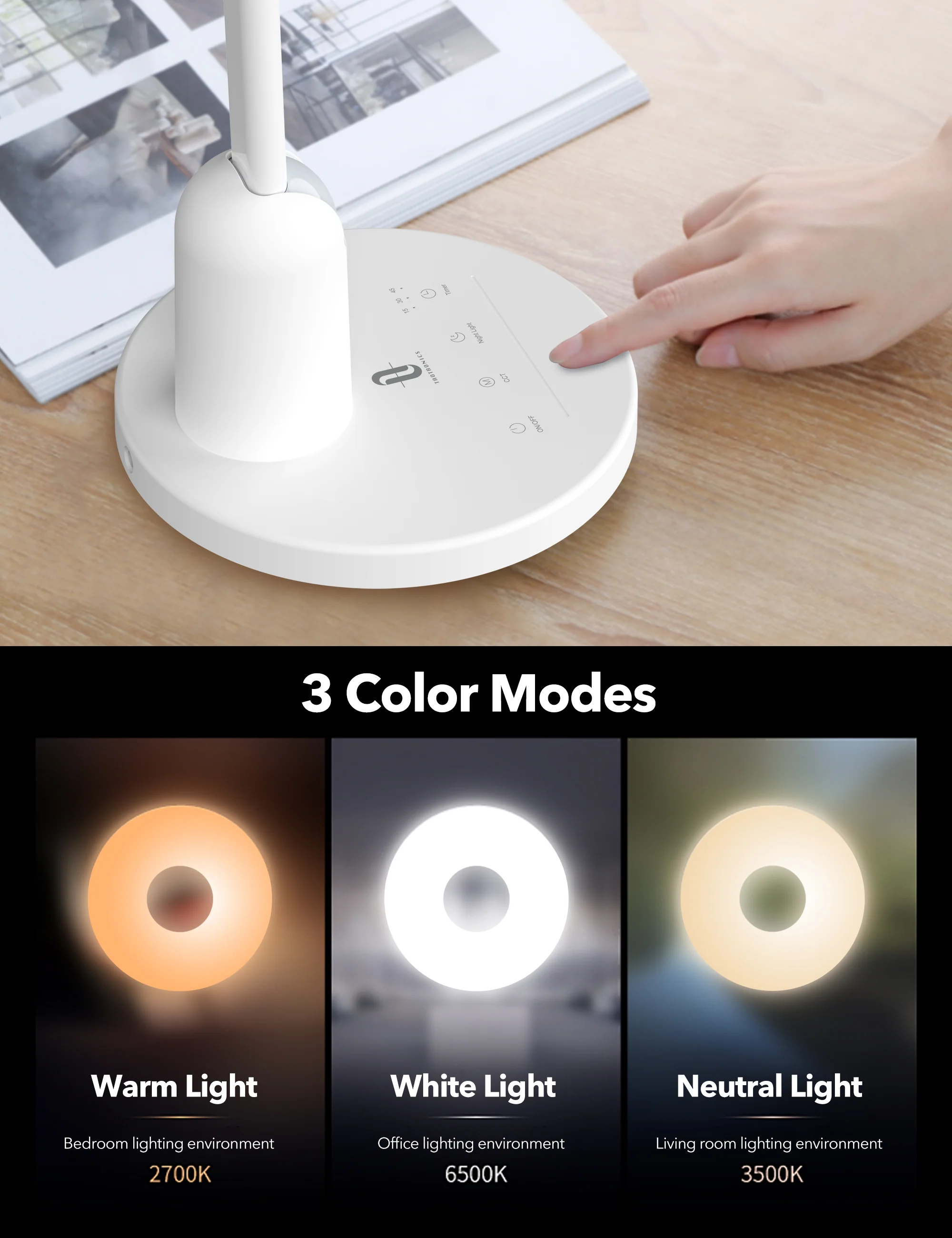 TaoTronics TT-DL1055 Jupiter L1 Full spectrum Plastic Desk Lamp - Image 5