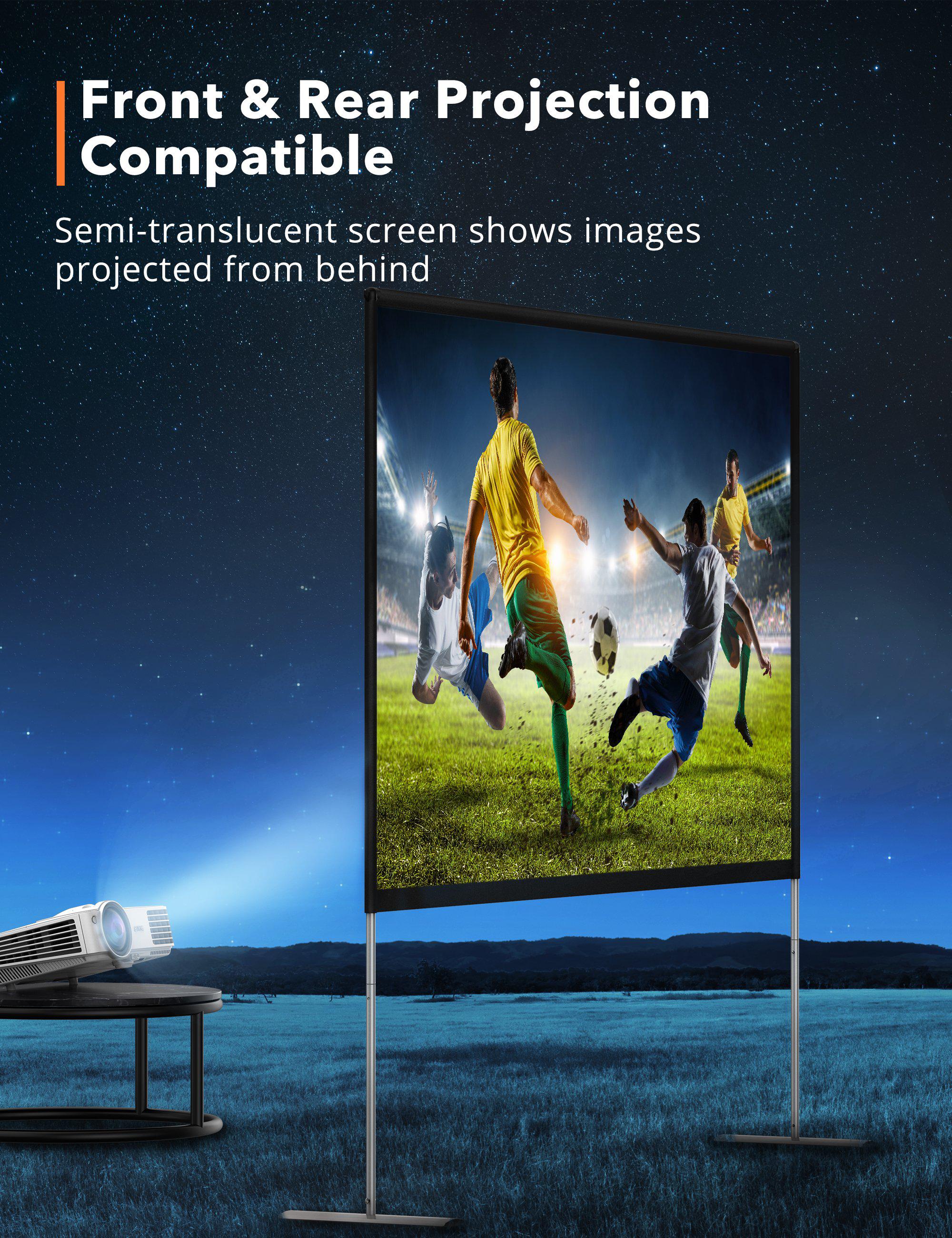 TaoTronics Freestanding Projection Screen TT-HP027, Portable Front & Rear Projection Screen - Image 8
