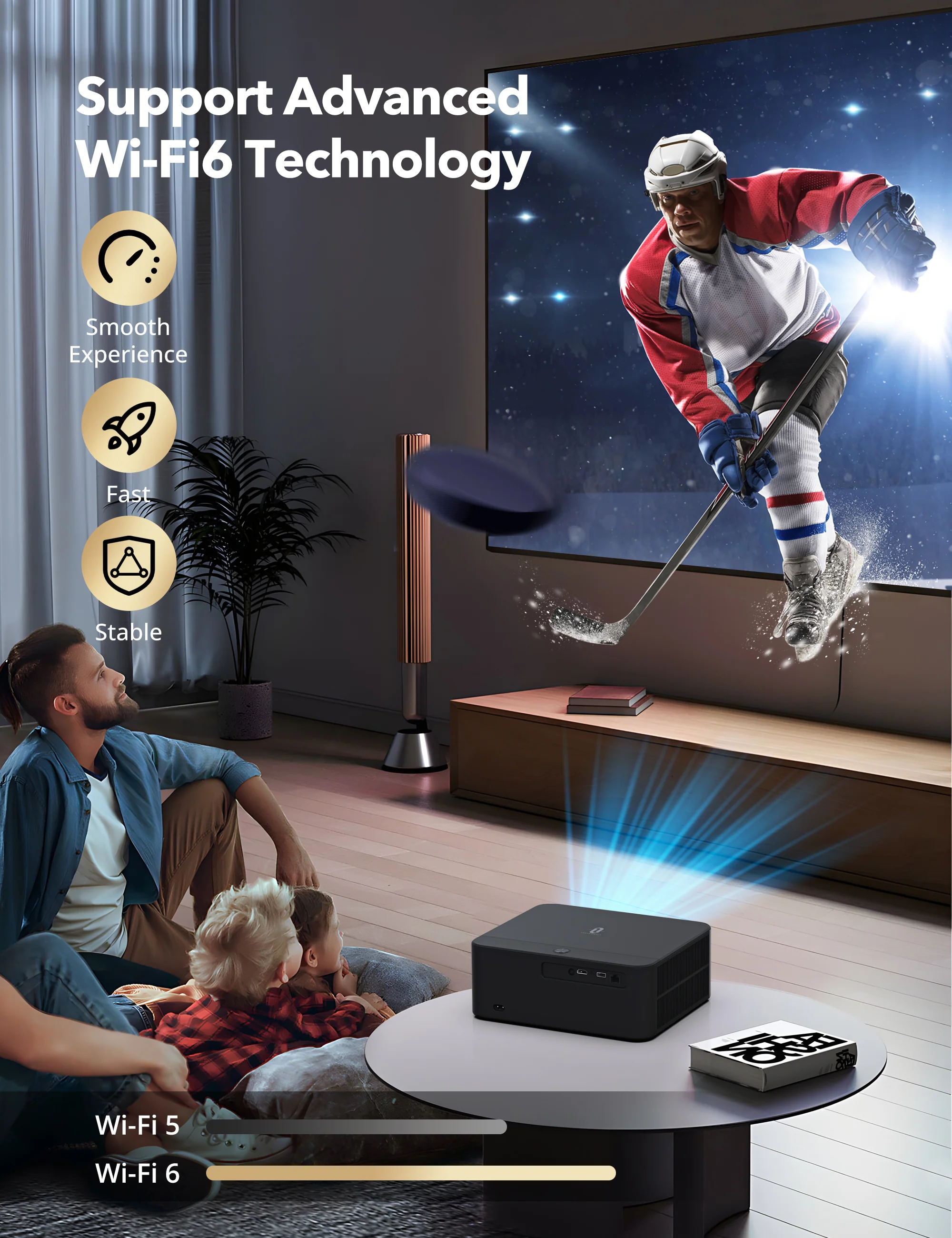 TaoTronics | Smart 4K Projector Google TV Wi-Fi 6 Auto Adjust TT-SP011 - Image 7