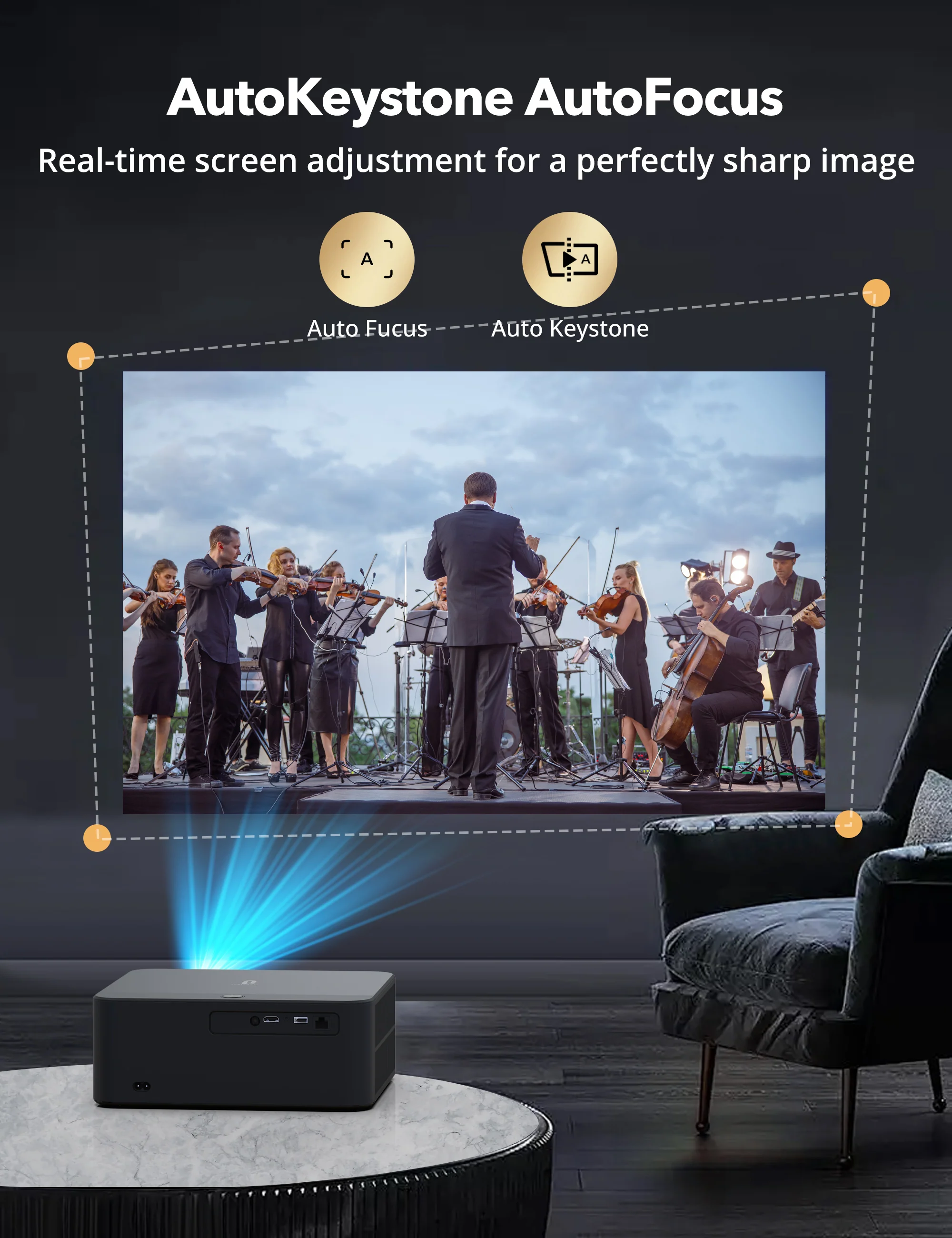 TaoTronics | Smart 4K Projector Google TV Wi-Fi 6 Auto Adjust TT-SP011 - Image 8